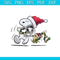 Santa Snoopy Christmas Cartoon Dog PNG Download