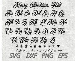Merry Christmas font SVG PNG JPEG  DXF Digital Cut Vector Files for Silhouette Studio Cricut Design