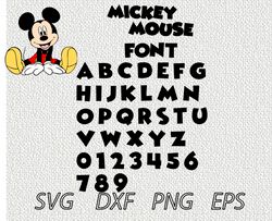 Mickey Mouse font SVG PNG JPEG  DXF Digital Cut Vector Files for Silhouette Studio Cricut Design