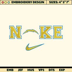 NIKE NFL Los Angeles Chargers Logo Embroidery Design, NIKE NFL Logo Sport Embroidery Machine Design, Famous Football Team Embroidery Design, Football Brand Embroidery, Pes, Dst, Jef, Files