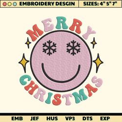 Smiley Face Embroidery Designs, Christmas Embroidery Designs, Retro Christmas Embroidery, Winter Embroidery Files