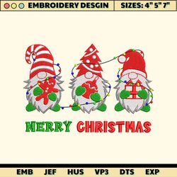 2023 Christmas Season Embroidery Machine Design, Xmas Gnome Embroidery File, Merry Xmas Embroidery Machine Design