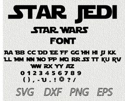 STAR JEDI  Font  SVG PNG JPEG  DXF Digital Cut Vector Files for Silhouette Studio Cricut Design
