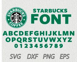 Starbucks  Font  SVG PNG JPEG  DXF Digital Cut Vector Files for Silhouette Studio Cricut Design