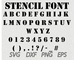 Stencil Font  SVG PNG JPEG  DXF Digital Cut Vector Files for Silhouette Studio Cricut Design