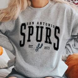 Vintage San Antonio Spurs EST 1973 Basketball Sweatshirt, Spurs Shirt, Vintage Basketball Fan Shirt, Retro Shirt, Spurs