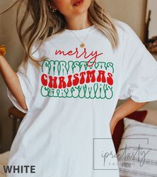Trendy Christmas t-shirt, retro Merry t-shirt, Christmas t-shirt, holiday apparel, iprintasty Christmas tee, Holiday app