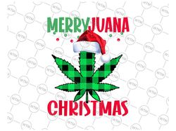 merryjuana weed leaf funny christmas pajama png, merryjuana christmas png, buffalo plaid cannabis png, marijuana leaves