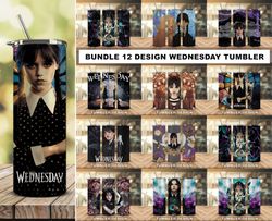 Bundle 12 Design Wednesday Tumbler, Tumbler Bundle Design, Sublimation Tumbler Bundle, 20oz Skinny Tumbler 42