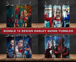 Bundle 12 Design Harley Quinn Tumbler, Tumbler Bundle Design, Sublimation Tumbler Bundle, 20oz Skinny Tumbler 35