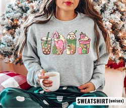 Tis the Season Christmas Sweatshirt, Christmas Coffee Shirt, Funny Christmas Crewneck Festive Holiday Tshirt Retro Chris