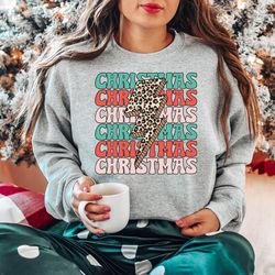 Retro Merry Christmas Sweatshirt, Merry And Bright Sweatshirt, Womens Christmas Sweatshirt, Holiday Sweatshirt, Christma