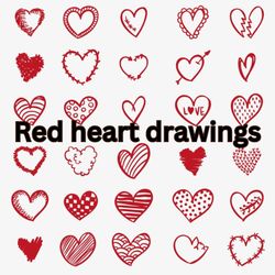 red heart drawings Clip Art logo template , T-shirt svg design, cap svg design , svg sticker download