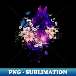 Galaxy Floral Wolf - PNG Transparent Sublimation File - Transform Your Sublimation Creations