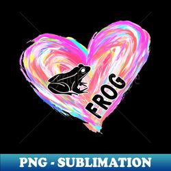 frog watercolor heart brush - decorative sublimation png file - defying the norms