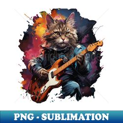 American Shorthair Playing Guitar - PNG Sublimation Digital Download - Perfect for Sublimation Mastery