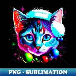 kitten cat christmas hat - instant sublimation digital download - instantly transform your sublimation projects