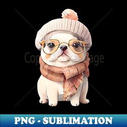 Cute Dog with Glasses and Winter Clothes - Professional Sublimation Digital Download - Unlock Vibrant Sublimation Designs