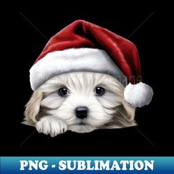 Christmas Peeking Puppy - High-Quality PNG Sublimation Download - Add a Festive Touch to Every Day