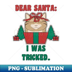 Christmas Funny Cat in Present Dear Santa I Was Framed - Artistic Sublimation Digital File - Boost Your Success with this Inspirational PNG Download
