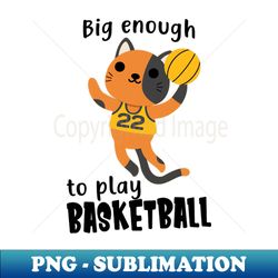 Children Basketball Cat Funny Sports Animals - Decorative Sublimation PNG File - Create with Confidence