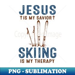skiing jesus is my savior - Sublimation-Ready PNG File - Revolutionize Your Designs