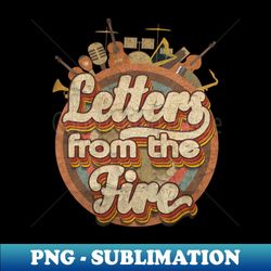 Tshirt Music Designs Vintage Retro - Letters from the Fire - PNG Transparent Sublimation File - Enhance Your Apparel with Stunning Detail