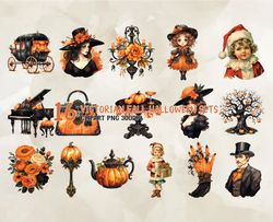 16 Victorian Fall Halloween Sets, Halloween Svg, Cute Halloween, Halloween, Halloween Png 58
