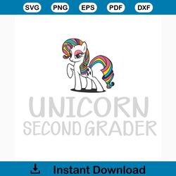 Unicorn second grader svg, 100th Days svg, back to school svg, unicorn svg, students svg, school svg, teachers svg, unic