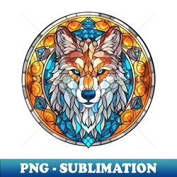 Stained Glass Wolf 5 - Exclusive Sublimation Digital File - Add a Festive Touch to Every Day