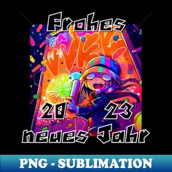 Happy new year 2023 - Graffiti Style DE - Artistic Sublimation Digital File - Capture Imagination with Every Detail
