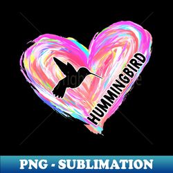 hummingbird watercolor heart brush - modern sublimation png file - transform your sublimation creations