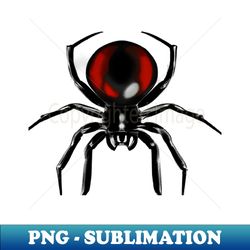 Cute Black Widow Spider Drawing - PNG Transparent Sublimation Design - Fashionable and Fearless