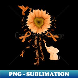 Sunflower Hummingbird Elephant Leukemia Cancer Awareness - Instant PNG Sublimation Download - Capture Imagination with Every Detail