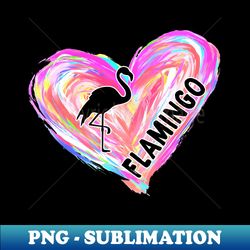 flamingo watercolor heart brush - digital sublimation download file - revolutionize your designs
