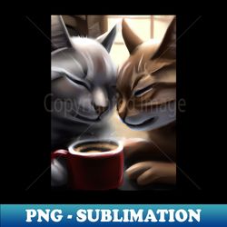 Two Cats Coffee - Unique Sublimation PNG Download - Perfect for Sublimation Mastery