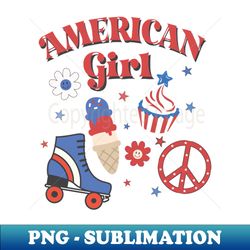 Vintage American Girl 4th Of July - Special Edition Sublimation PNG File - Capture Imagination with Every Detail