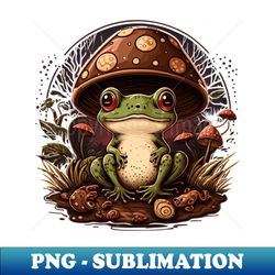 Cottagecore aesthetic frog on Mushroom - High-Quality PNG Sublimation Download - Perfect for Sublimation Art