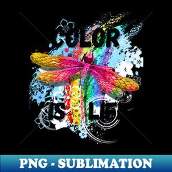 Color is Life Rainbow Dragonfly - Vintage Sublimation PNG Download - Defying the Norms