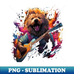 Chow Chow Playing Guitar - Exclusive PNG Sublimation Download - Unlock Vibrant Sublimation Designs