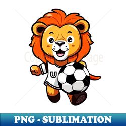 Cute Soccer Lion For Kids Football Boys - Elegant Sublimation PNG Download - Bold & Eye-catching