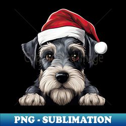 Christmas Peeking Miniature Schnauzer Dog - Professional Sublimation Digital Download - Perfect for Sublimation Mastery