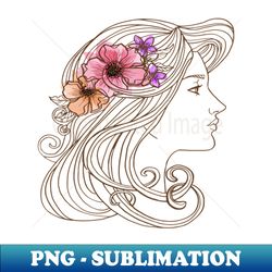 Woman Silhouette - Retro PNG Sublimation Digital Download - Unleash Your Creativity