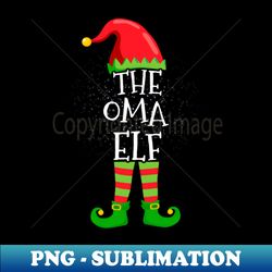 Oma Elf Family Matching Christmas Group Funny Gift - Vintage Sublimation PNG Download - Instantly Transform Your Sublimation Projects