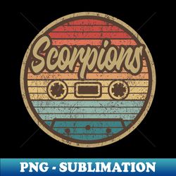 Scorpions Retro Cassette - Retro PNG Sublimation Digital Download - Create with Confidence
