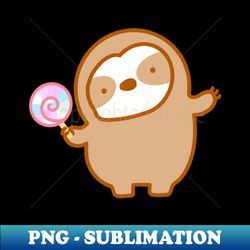 Cute Lollipop Sloth - Retro PNG Sublimation Digital Download - Bold & Eye-catching
