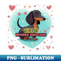 Weiner Dog Wishes and Love - Exclusive PNG Sublimation Download - Spice Up Your Sublimation Projects