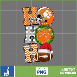 Ho Ho Ho Football Png, Clemson Tigers Png, Christmas Football Balls Png, Merry Christmas Football Png