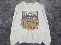 Vintage Denver Basketball Sweatshirt, Retro 90s NBA Denver Basketball T-Shirt, Basketball Fan Shirt, Retro Denver Shirt,