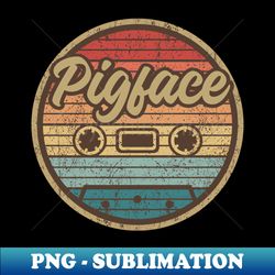 pigface cassette retro circle - PNG Transparent Digital Download File for Sublimation - Enhance Your Apparel with Stunning Detail